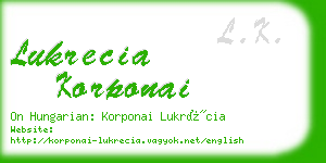 lukrecia korponai business card